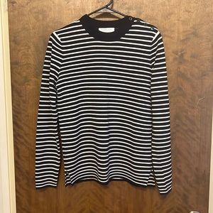 Med. Everlane wool sweater navy white stripe